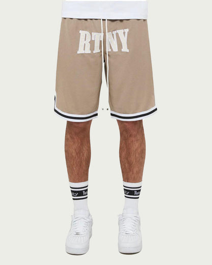 RTNTY “ Taupe Logo “ Mesh Shorts