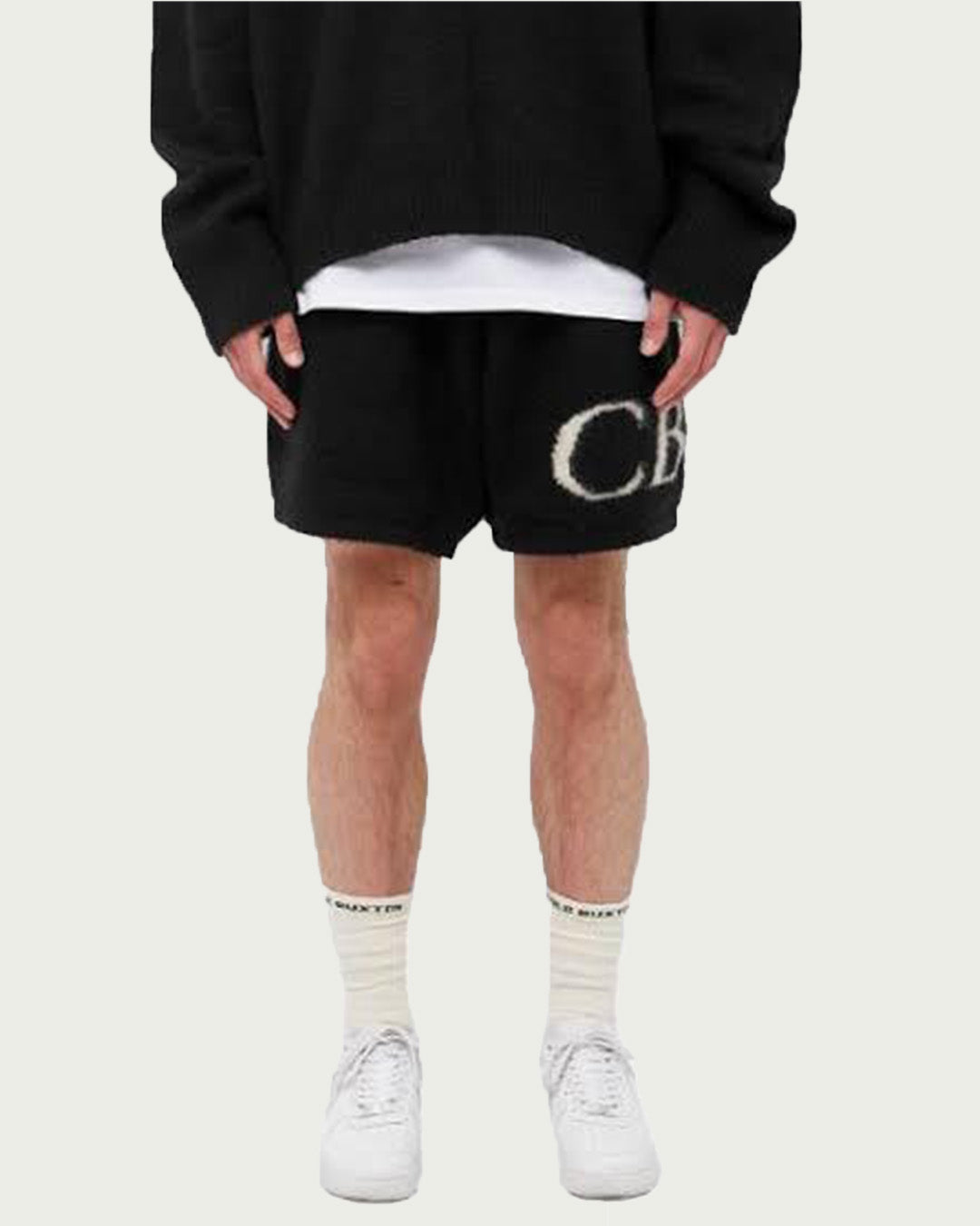 Cole Buxton " Black Intarsia " Knit Short