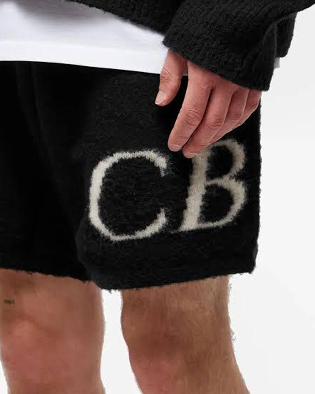 Cole Buxton " Black Intarsia " Knit Short