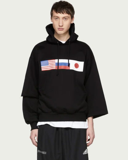 Gosha Rubchinskiy " Double Sleeve Flag " Hoodie