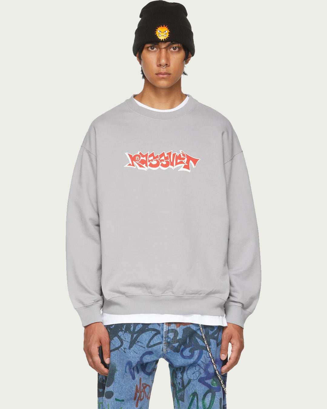 Rassvet Grey Graffiti Logo Sweatshirt